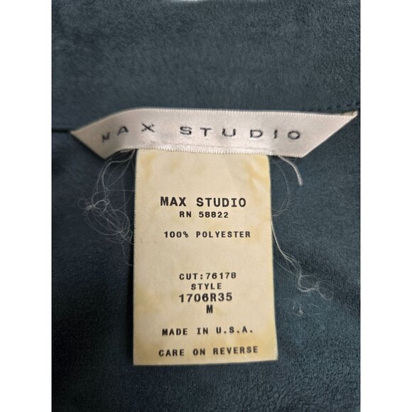 Max Studio Womens green Button-Up Blazer Jacket M Polyester Long Sleeve - Picture 2 of 3